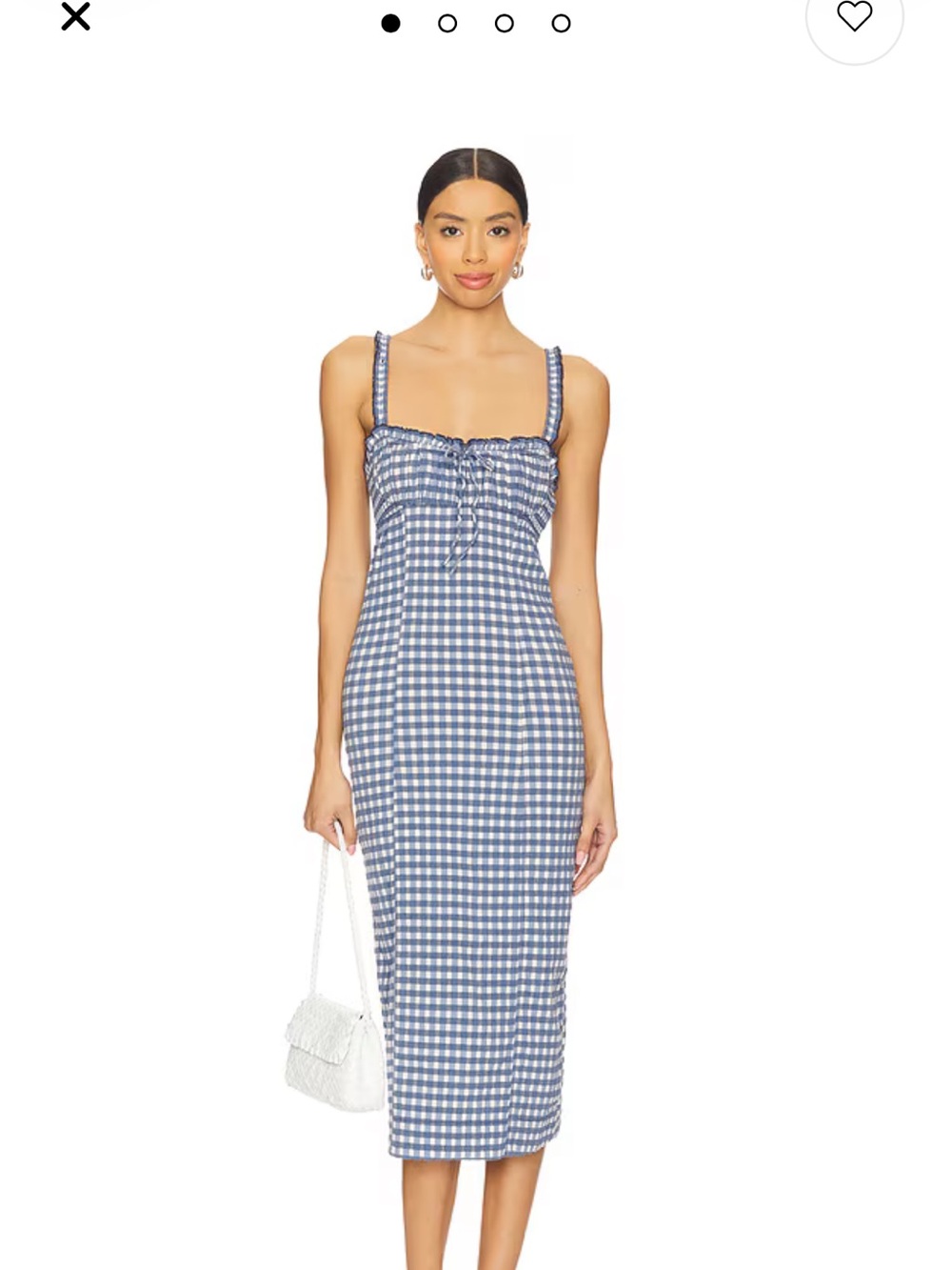 Free People Blue and White Gingham Maxi Dress - Picture 2 of 2